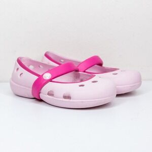 CROCS‎ Mary Jane Ballet Flats Comfortable Casual Pink Girls Sz 6C